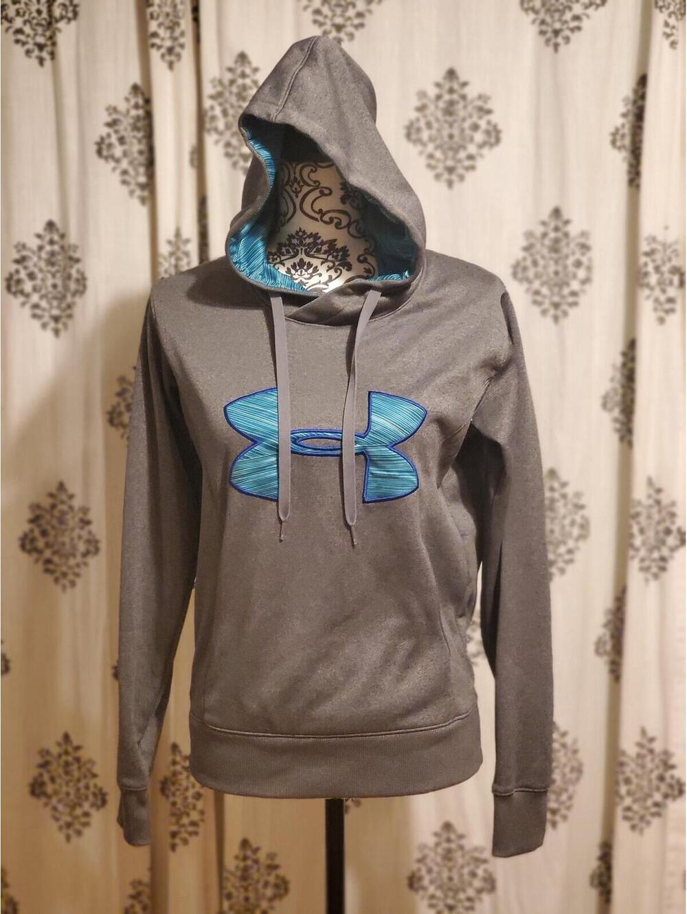 Under Armour Women's Gray Hoodie with Blue Logo